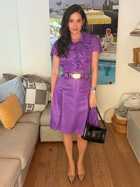 Christian Dior Galliano vibrant Amethyst Color Belted Dress – Vintage Y2K